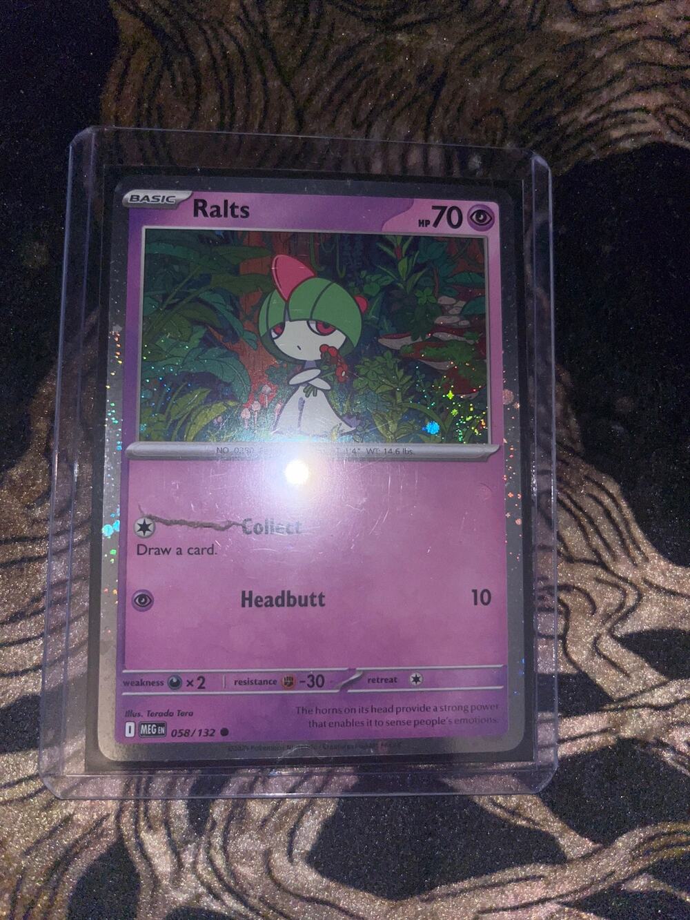 Ralts card from the Pokémon TCG: Mega Evolution set,
